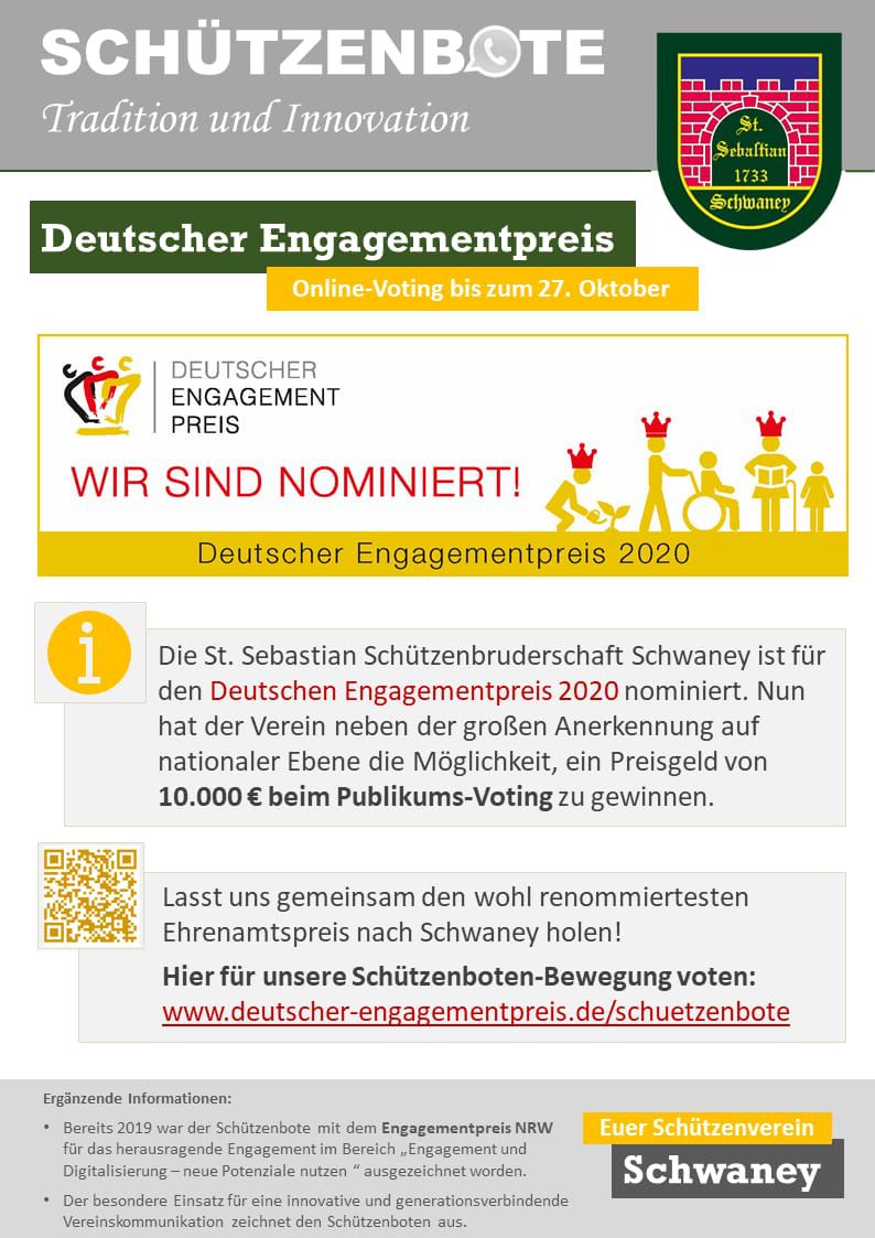 Engagement-Preis 2020 Schwaney